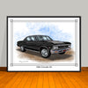 1966 Chevrolet Chevelle SS Muscle Car Art Print - 18" X 24" UNFRAMED