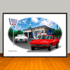 1966 Corvette 427 Service Center Car Art Print - 13" X 19" UNFRAMED