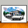 1966 Corvette 427 Service Center Car Art Print - 13" X 19" UNFRAMED
