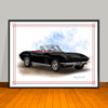 1966 Chevrolet Corvette Convertible Muscle Car Art Print - 18" X 24" UNFRAMED
