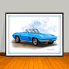 1966 Chevrolet Corvette Convertible Muscle Car Art Print - 18" X 24" UNFRAMED