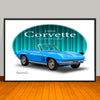 1966 Corvette Convertible Car Art Print - 13" X 19" UNFRAMED