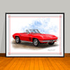 1966 Chevrolet Corvette Convertible Muscle Car Art Print - 18" X 24" UNFRAMED