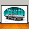 1966 Corvette Convertible Car Art Print - 13" X 19" UNFRAMED