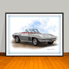 1966 Chevrolet Corvette Convertible Muscle Car Art Print - 18" X 24" UNFRAMED