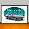 1966 Corvette Convertible Car Art Print - 13" X 19" UNFRAMED