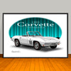 1966 Corvette Convertible Car Art Print - 13" X 19" UNFRAMED
