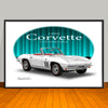 1966 Corvette Convertible Car Art Print - 13" X 19" UNFRAMED