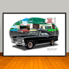1966 Chevrolet Nova Garage Muscle Car Art Print 13" X 19" UNFRAMED