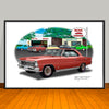 1966 Chevrolet Nova Garage Muscle Car Art Print 13" X 19" UNFRAMED