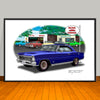 1966 Chevrolet Nova Garage Muscle Car Art Print 13" X 19" UNFRAMED