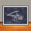 1966 Bell 47D-1 Helicopter Patent Print - Unframed