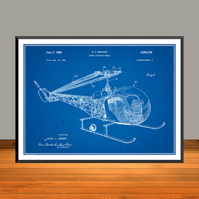 1966 Bell 47D-1 Helicopter Patent Print - Unframed