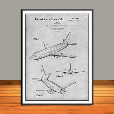 1966 Boeing 737 Jet Aircraft Patent Print - UNFRAMED