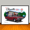1967 Chevelle SS Speed Shop Muscle Car Art Print - 13" X 19" UNFRAMED