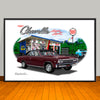 1967 Chevelle SS Black Top Speed Shop Muscle Car Art Print - 13" X 19" UNFRAMED