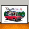 1967 Chevelle SS Black Top Speed Shop Muscle Car Art Print - 13" X 19" UNFRAMED