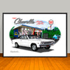 1967 Chevelle SS Black Top Speed Shop Muscle Car Art Print - 13" X 19" UNFRAMED