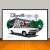 1967 Chevelle SS Speed Shop Muscle Car Art Print - 13" X 19" UNFRAMED