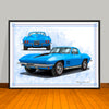 1967 Chevrolet Corvette Muscle Car Art Print - 18" X 24" UNFRAMED