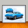 1967 Chevrolet Corvette Muscle Car Art Print - 18" X 24" UNFRAMED