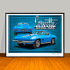 1967 Chevrolet Corvette Limited Edition Muscle Car Art Print - 18" X 24" UNFRAMED