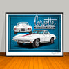 1967 Chevrolet Corvette Limited Edition Muscle Car Art Print - 18" X 24" UNFRAMED