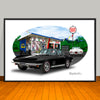 1967 Corvette Speed Shop Car Art Print - 13" X 19" UNFRAMED
