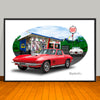 1967 Corvette Speed Shop Car Art Print - 13" X 19" UNFRAMED
