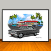 1967 Chevrolet Nova SS Diner Muscle Car Art Print 13" X 19" UNFRAMED