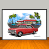 1967 Chevrolet Nova SS Diner Muscle Car Art Print 13" X 19" UNFRAMED