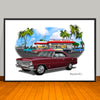 1967 Chevrolet Nova SS Diner Muscle Car Art Print 13" X 19" UNFRAMED