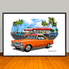 1967 Chevrolet Nova SS Diner Muscle Car Art Print 13" X 19" UNFRAMED