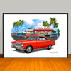 1967 Chevrolet Nova SS Diner Muscle Car Art Print 13" X 19" UNFRAMED