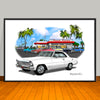 1967 Chevrolet Nova SS Diner Muscle Car Art Print 13" X 19" UNFRAMED
