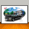 1968 Chevelle SS Convertible Black Stripe Muscle Car Art Print - 13" X 19" UNFRAMED