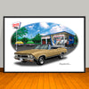 1968 Chevelle SS Convertible Black Stripe Muscle Car Art Print - 13" X 19" UNFRAMED