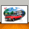 1968 Chevelle SS Convertible Black Stripe Muscle Car Art Print - 13" X 19" UNFRAMED