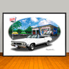 1968 Chevelle SS Convertible Black Stripe Muscle Car Art Print - 13" X 19" UNFRAMED