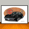 1968 Chevrolet Corvette Car Art Print - 13" X 19" UNFRAMED