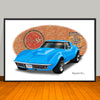 1968 Chevrolet Corvette Car Art Print - 13" X 19" UNFRAMED