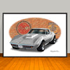 1968 Chevrolet Corvette Car Art Print - 13" X 19" UNFRAMED
