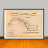 1969 Backhoe Excavator Patent Print - UNFRAMED