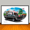 1969 Chevrolet Camaro RS SS 350 Muscle Car Art Print - Stripe & Vinyl Top Options - 13" X 19" UNFRAMED