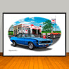 1969 Chevrolet Camaro RS SS 350 Muscle Car Art Print - Stripe & Vinyl Top Options - 13" X 19" UNFRAMED