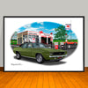 1969 Chevrolet Camaro RS SS 350 Muscle Car Art Print Vinyl Top Options - 13" X 19" UNFRAMED