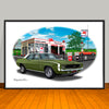 1969 Chevrolet Camaro RS SS 350 Muscle Car Art Print - Stripe & Vinyl Top Options - 13" X 19" UNFRAMED