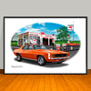 1969 Chevrolet Camaro RS SS 350 Muscle Car Art Print - Stripe Options -- 13" X 19" UNFRAMED