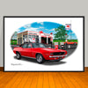 1969 Chevrolet Camaro RS SS 350 Muscle Car Art Print Vinyl Top Options - 13" X 19" UNFRAMED