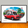 1969 Chevrolet Camaro RS SS 350 Muscle Car Art Print - Stripe & Vinyl Top Options - 13" X 19" UNFRAMED